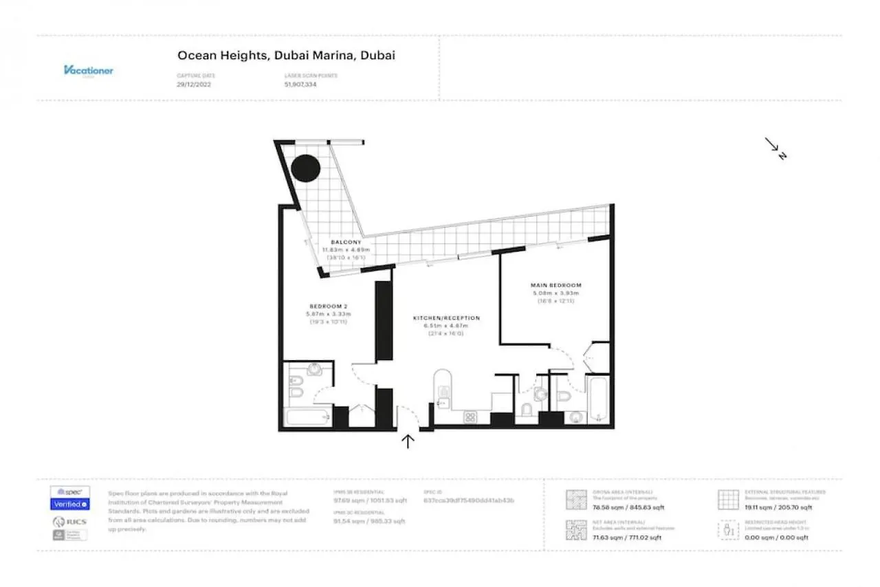 Apartment Ocean Heights - Gorgeous Two Bedroom Dubai United Arab Emirates